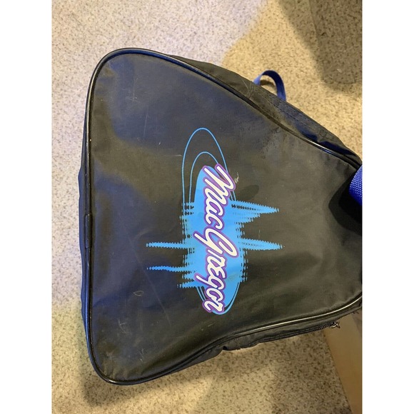 Vintage MacGregor 90s Duffle Gym Bag Black & Blue Nylon Approx. 10” x 17” x 8” - Picture 2 of 7